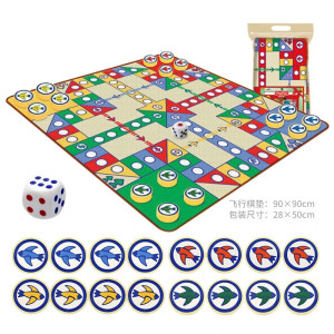 勇伴飞行棋地毯大号豪华跳跳棋五子成人版富翁桌游垫圣诞加厚地垫