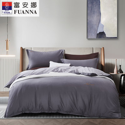 富安娜 纯棉素绣四件套-伯爵印象 203*229cm