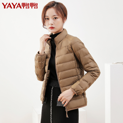 鸭鸭 90鸭绒女士羽绒服短款立领轻薄轻型时尚韩版百搭休闲