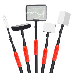 多功能鱼缸清洁工具 五合一可伸缩鱼缸刷子 捞网 刮藻刀 水管刷子 可伸缩5合1 默认尺寸