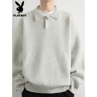 花花公子polo领毛衣男款2025年秋季打底线衣潮牌美式慵懒风针织衫
