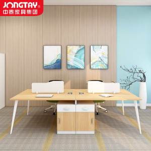 中泰(jongtay)职员桌屏风隔断办公桌办室室员工电脑桌椅组合简约现代4人位 J-FBHX281