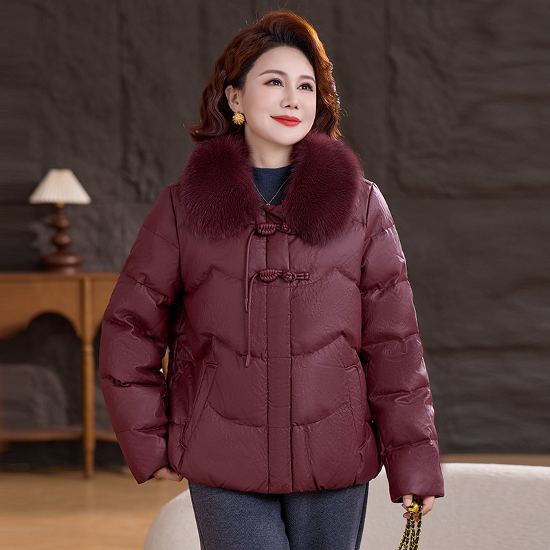 年洋气妈妈装冬季棉衣女加厚保暖中老年女士休闲棉服棉袄冬装