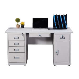 豫亨 钢制办公桌120*60电脑桌职员桌写字台办公桌学习桌钢制办公桌铁皮电脑桌财务桌子带锁带抽屉