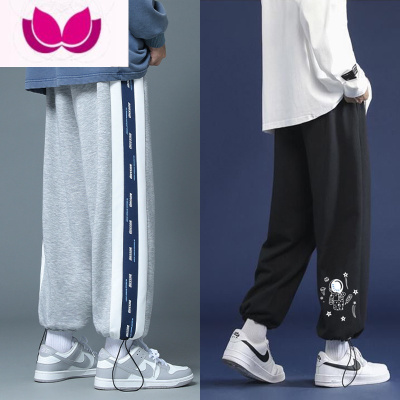 七斓港风运动裤子男宽松大码直筒潮流抽绳ins潮束脚休闲学生卫裤