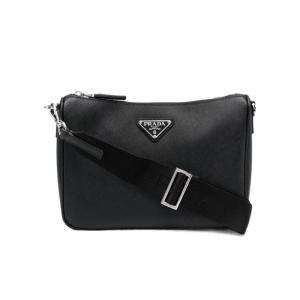 牛皮男士商务单肩包三角徽标拉链附小袋通勤手提斜挎包