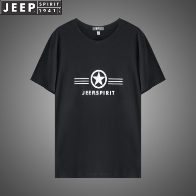 JEEP SPIRIT男士短袖圆领T恤男装短袖汗衫T恤休闲打底衫