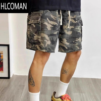 HLCOMAN复古美式大口袋迷彩工装短裤男士夏季薄款宽松休闲四分裤高街潮牌