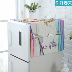 家柏饰(CORATED)家用冰箱盖布滚筒洗衣机罩防尘布冰箱罩布艺盖巾单双开简约现代 你好春天 双开对开冰箱巾170*70