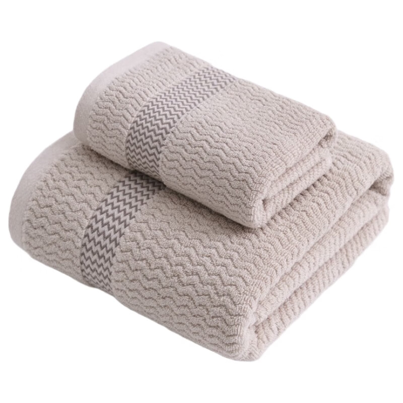 天山柔 70*140cm 400g 全棉波浪纹 浴巾 (计价单位:条) 浅咖