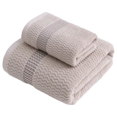 天山柔 70*140cm 400g 全棉波浪纹 浴巾 (计价单位:条) 浅咖