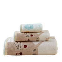 伊伊爱全棉色织猫咪方巾33*34cm/50g