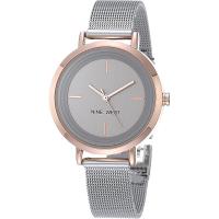 Anne Klein手表女秒针石英圆形表盘34毫米不锈钢带商务休闲女表