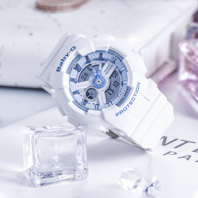 Casio官方旗舰店卡西欧手表女 BABY-G 潮流运动户外时尚限量简约防水防震石英表女 非机械腕表BA-110BE-7