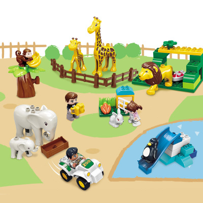 清仓-启蒙积木系列儿童拼插积木玩具益智动脑亲子互动玩具男孩玩具兼容乐高-奇妙动物园