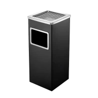 秦泰(Cqint) QTRASH-R 靠墙式烤漆垃圾桶 15L 黑色