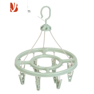 三维工匠成人防风晾衣架塑料32夹子衣架儿童袜子架婴儿家用多晾晒架子