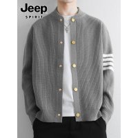 Jeep吉普针织开衫外套男士秋冬季新款高级感休闲线衣棒球领毛衣男