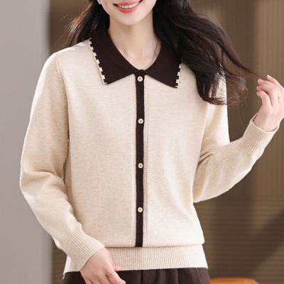 时尚春秋妈妈装洋气中老年针织衫女春装衣服40-60岁毛衣毛衫