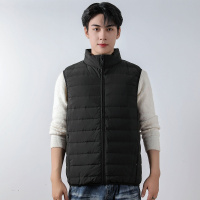 新款男式90绒男装立领马甲无缝面料羽绒服背心大码外套