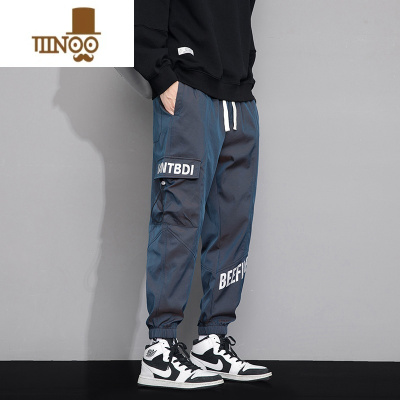 YANXU渐变镭射工装裤子男2023秋款潮牌ins痞帅宽松束脚男士休闲裤秋季