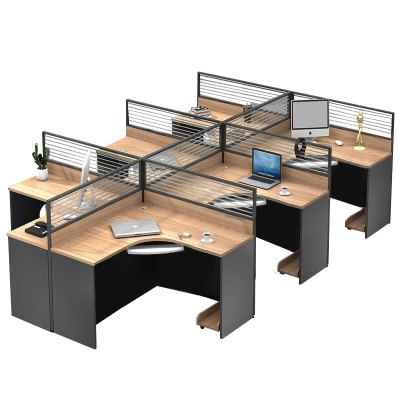 桌现代简约双人位员工桌4人位职员工作位6人位办公室桌子员工办公桌