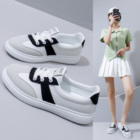 夏季新款透气ins潮韩版皮面鞋女学生街拍跑步运动休闲鞋