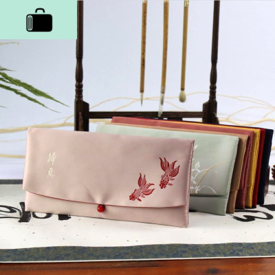 禅意手拿包钱包手机包刺绣花鸟鱼虫复古珠扣设计布艺女包方便携带NEW LAKE