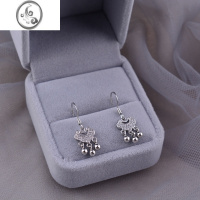 JiMi925银银耳钩平安锁耳环女小众设计耳钉高级轻奢耳坠名族风耳饰ins