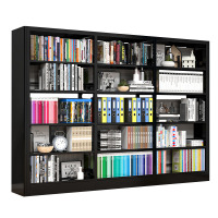 锦北 书架学校图书馆阅览室书籍架落地资料档案架黑色白色 双面一列三