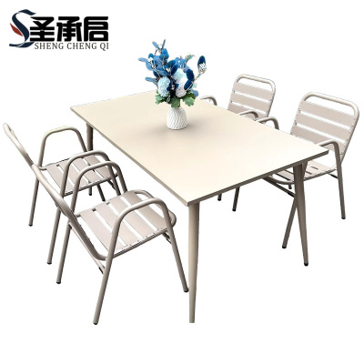 圣承启 桌椅 120长桌X4椅 套