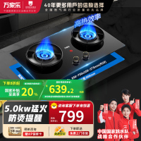 万家乐 燃气灶AY6 全进风双灶 台式嵌入式两用大火力灶具一级能效 开孔尺寸可调节 4.5kw猛火 液化气