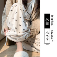 白色蝴蝶结糯米裤女春秋新款垂坠感软糯小个子休闲窄版阔腿裤