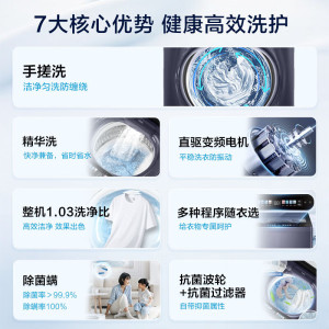 海尔(Haier) 12公斤 变频 全自动 波轮洗衣机 精华洗 除菌螨 玻璃盖 仿手搓 XQB120-BSE30L2
