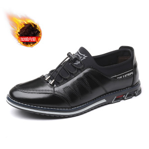 新款真皮男士休闲鞋时尚青年男鞋头层牛皮皮鞋透气韩版英伦单鞋男休闲鞋子 男