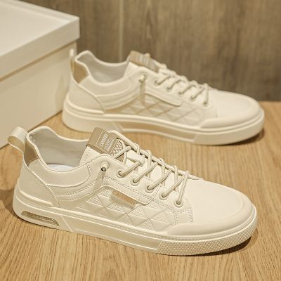 百搭新款运动男鞋平底轻便舒适日常休闲透气拼色潮流圆头拼色板鞋