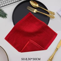 纯棉小方巾全棉四角毛巾擦手抹布-70g红色(10条装)尺寸35*35cm