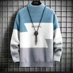 毛衣男秋冬季打底衫半高领中领帅气学生针织衫保暖青年上衣