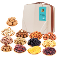 臻味-2.1kg环球风尚坚果礼盒手提箱包装春节礼盒