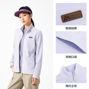 361°运动针织外套女新款摇粒绒外套舒适常规上衣