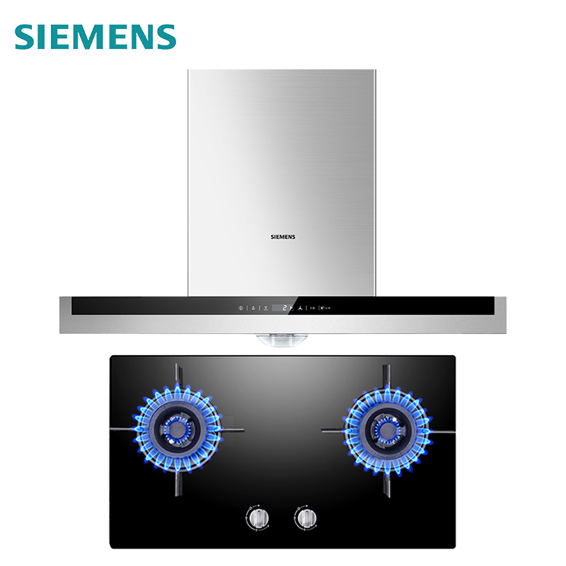 西门子(siemens)触控式自清洁大吸力抽油烟机欧式烟灶套餐lc45sa950w