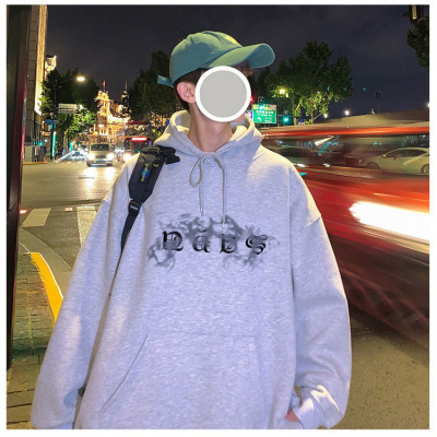 (JIAMEN)新品直营-户外运动秋冬潮牌宽松加绒连帽卫衣男学生韩版ins潮流港风外套青少年卫衣