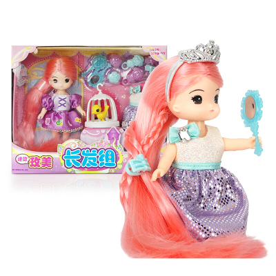 韩国女孩玩具迷你玫美长发组长发公主场景玩具儿童过家家小伶玩具套装生日