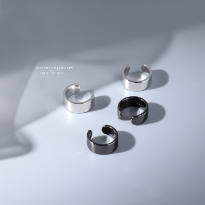 云小舒925纯银韩版光面耳夹男女ins风简约无耳洞潮流耳钉耳饰批发送女朋友老婆情人节七夕生日礼物