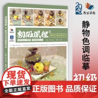 初级课程2静物色调临摹范本 2025烈公文化何志色彩单体组合水果蔬菜花卉杂物完整色稿步骤对照美术高考美院教材教程画册书籍