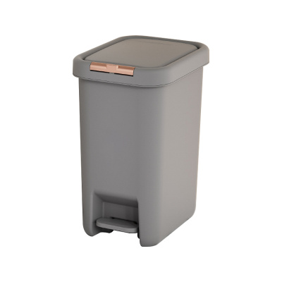 臻远 ZY5090118手按脚踩两用垃圾桶 送1卷垃圾袋 15L 灰黑色