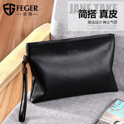 斐格手包男真皮手抓包头层牛皮休闲潮信封包大容量男士商务手拿包