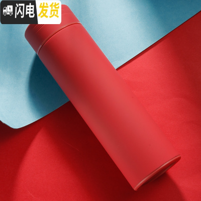 三维工匠好看的简约保温杯男女士学生情侣款创意一对水杯潮流个性可爱杯子 红色-无英文送杯刷带茶隔