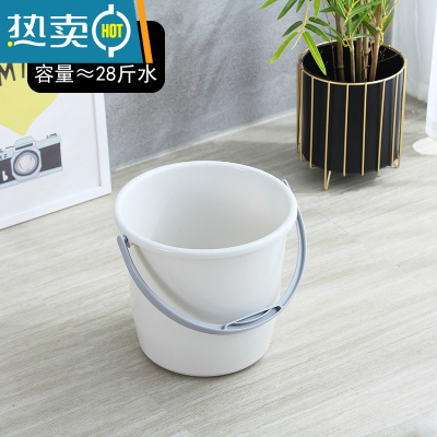 敬平储水桶大水桶加厚塑料水桶家用塑料桶洗衣桶塑料水桶提手桶洗澡桶 619灰色约装28斤水~14升(无盖)