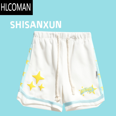 HLCOMANSHISANXUN美式街头运动短裤男夏季宽松国潮牌篮球高街卫裤五分裤